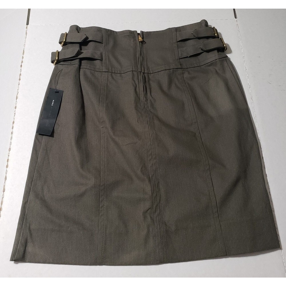 New w/ Defects Marc by Marc Jacobs Military Green Skirt Womens Size 8 Buckles